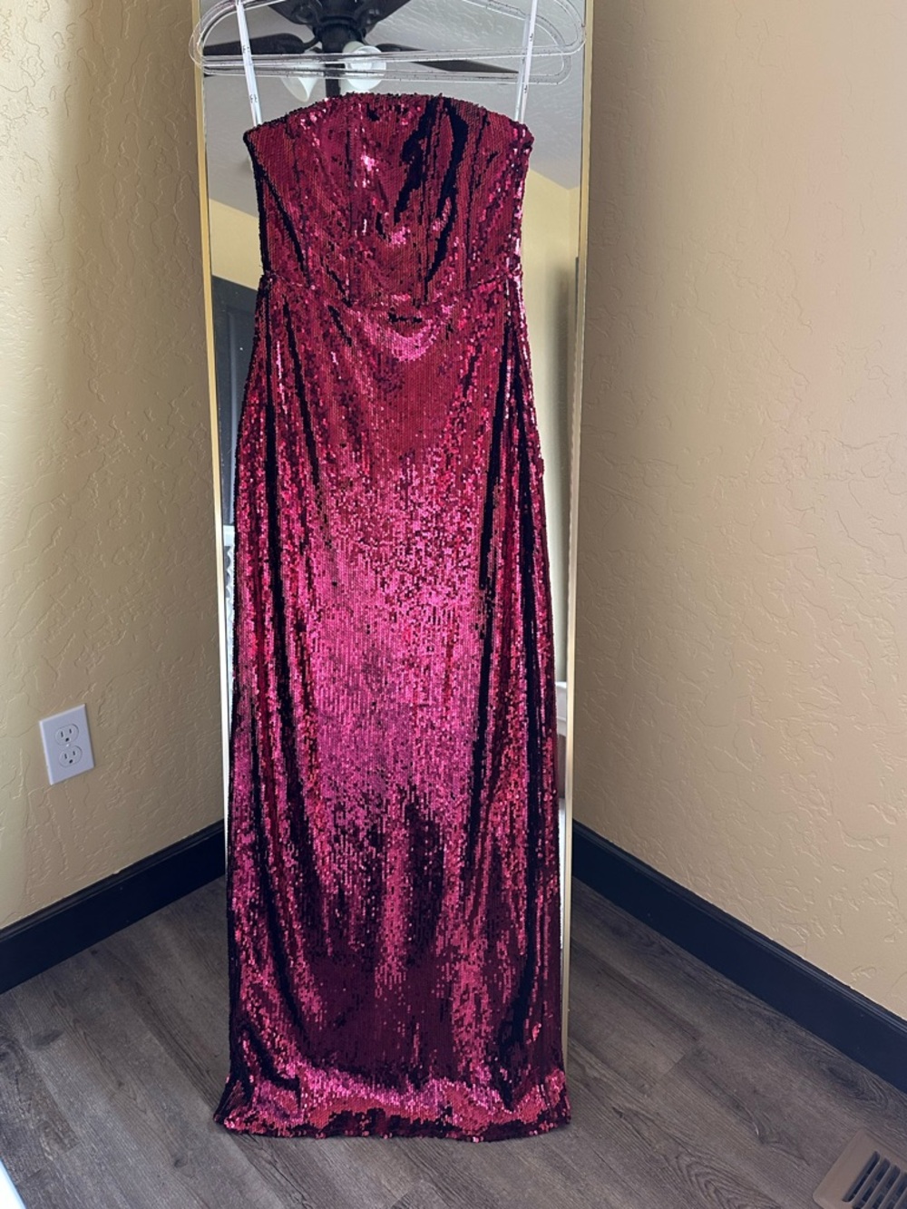 Lulus Red Strapless Sequin Maxi Dress - Size S